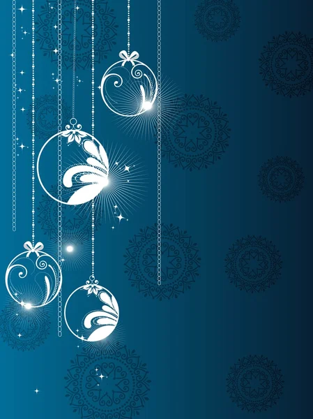 Tarjeta de felicitación con bola de Navidad para Navidad y otros eventos, vector — Archivo Imágenes Vectoriales
