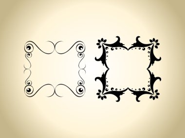 set of caligraphic vintage frames, vector illustration. clipart