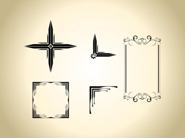 set of design elements in vintage style, vector illustration. clipart