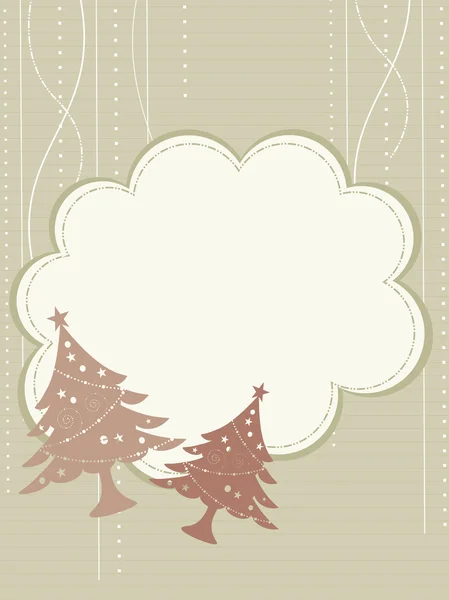 Noel'de Noel ağacı ve kopya alanı ile güzel bir kart — Stok Vektör