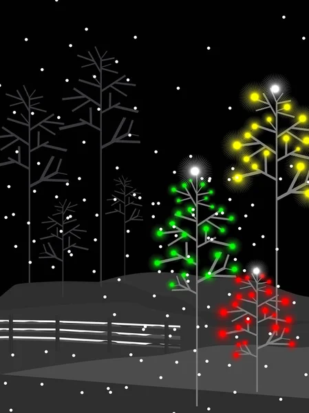 Bunter Weihnachtsbaum für Weihnachten & andere Anlässe — Stockvektor