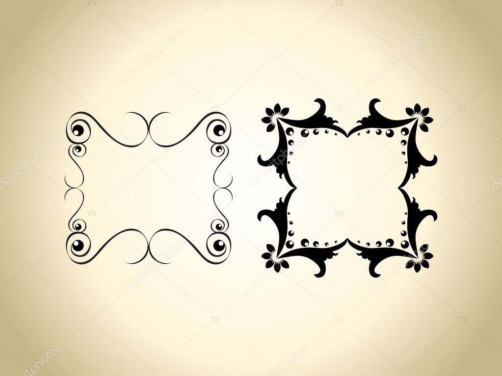 set of caligraphic vintage frames, vector illustration.