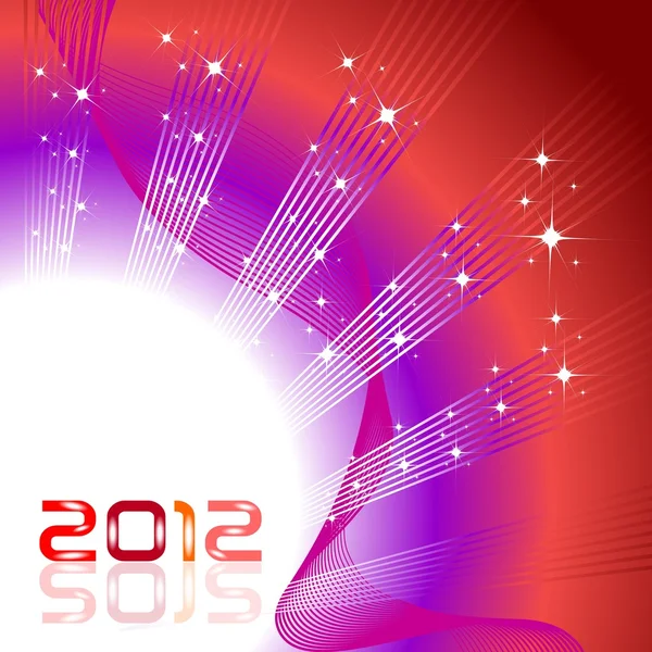 Vague illustration de fond pour la nouvelle année 2012 en couleur brillante . — Image vectorielle