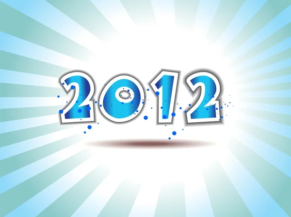 Feliz ano novo 2012 mensagem applique vetor design com azul pr — Vetor de Stock