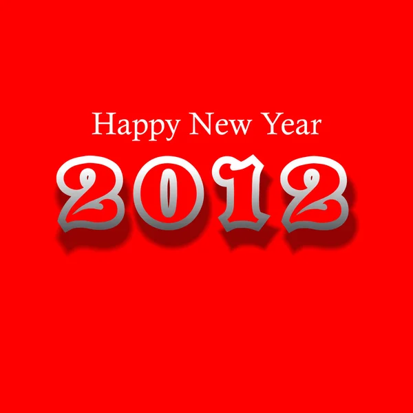 Feliz año nuevo 2012 Plantilla de diseño de año nuevo con color rojo . — Vector de stock