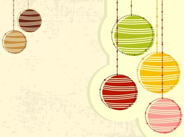 Christmas grungy background in colorful ball with decorations. v clipart