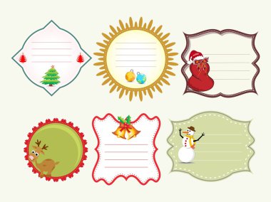 Set of vector Christmas tags. clipart