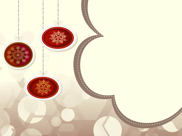Christmas hanging ornaments with space for text.vector — Stock Vector