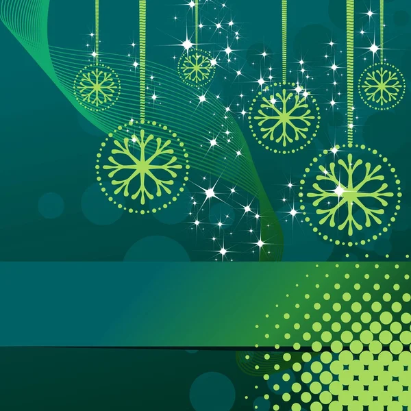 Χριστούγεννα μοτίβο με κρεμαστά αστέρια νιφάδες χιονιού μπάλα για τον Χριστό — Διανυσματικό Αρχείο