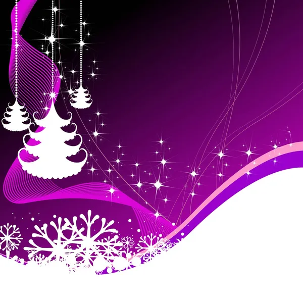Eine schöne weihnachtliche Illustration mit violettem Glanz für chris — Stockvektor