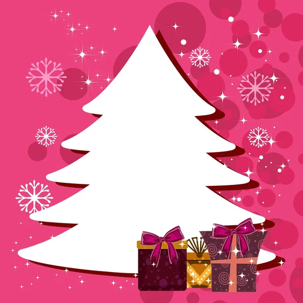 Abstract Christmas tree with Colorful gift boxes for Christmas & — Stock vektor