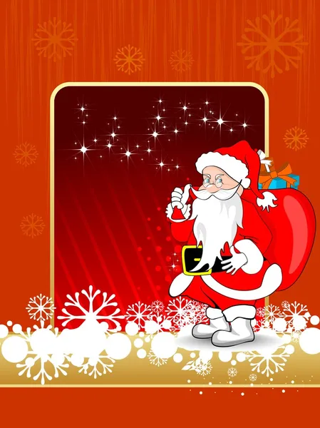 Санта держит подарочные коробки на тему Рождества фон для Криса — стоковый вектор