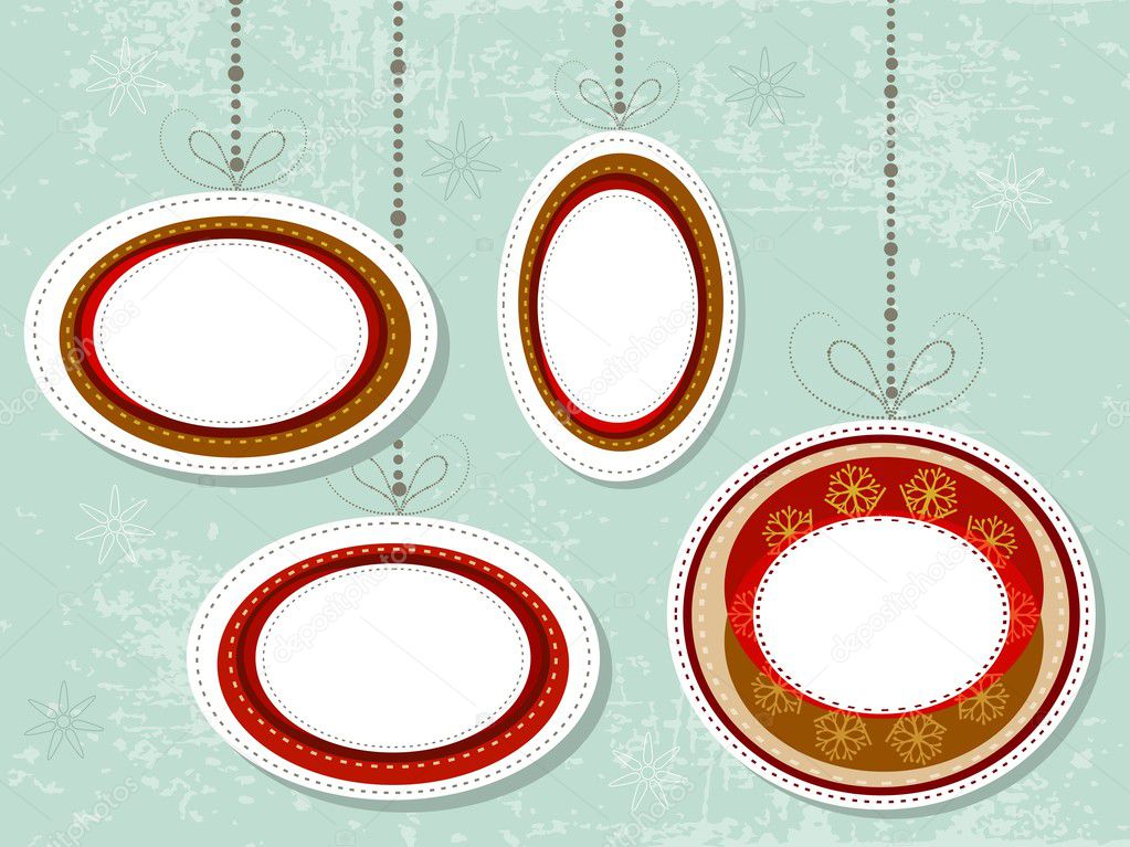 Christmas hanging ornaments for text.vector