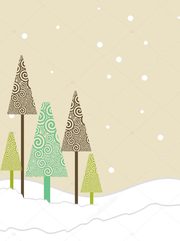 Vector, greeting card with colorful abstrace Xmas tree for Chri