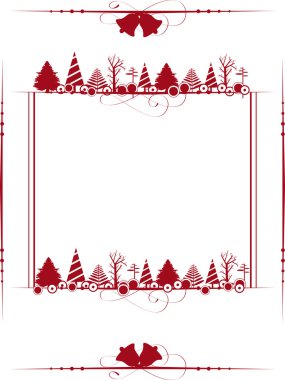 Vintage Christmas frame with the Christmas ornaments. Vector ill clipart