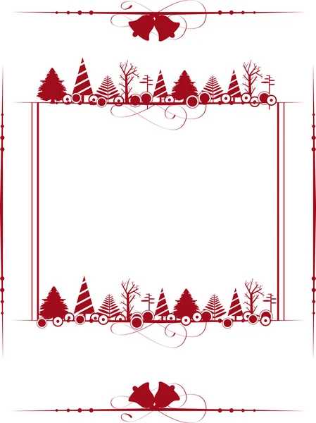 Vintage christmas frame met de Kerst ornamenten. vector ziek — Stockvector