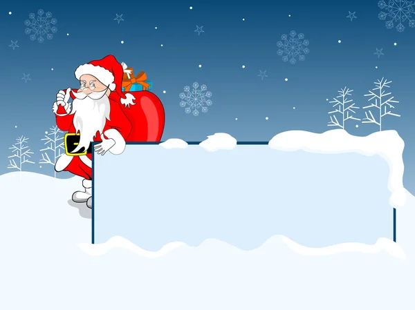 Noel Baba ile buzlu kare. vektör çizim. — Stok Vektör
