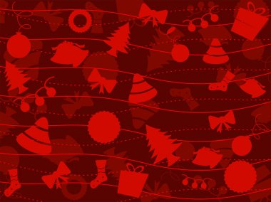 Christmas pattern with Christmas trees and christmas elements. clipart
