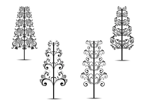 Ensemble d'arbres de Noël de luxe . — Image vectorielle