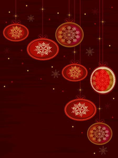 Coloridos adornos colgantes con estrellas parpadeantes para Navidad y — Vector de stock