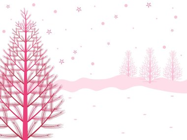 Winter white background with pink X mastrees. vector illustrati clipart