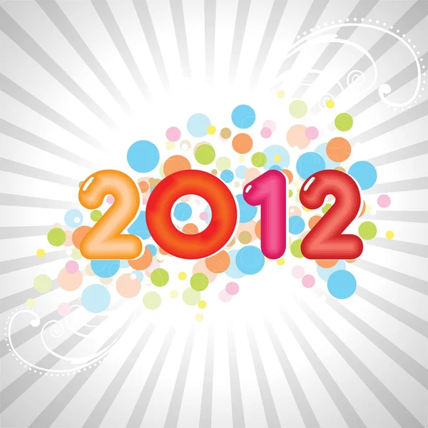 Ano Novo abstrato 2012 com design colorido. Ilustração vetorial — Vetor de Stock