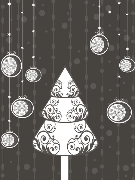 A vector Christmas & new year card in retro style. — Stock Vector