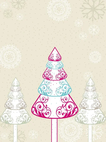 Wektor Boże Narodzenie & nowy rok karta kolorowy xmas Tree. — Wektor stockowy
