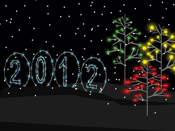 2012 glänzenden Text Grußkarte auf Beleuchtung Hintergrund für neue ye — Stockvektor