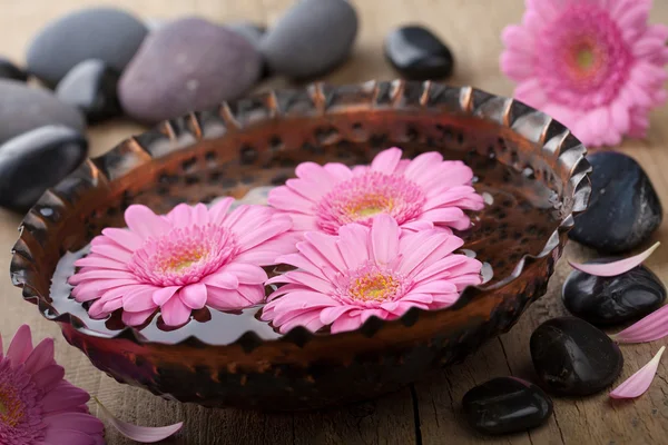Flores na tigela para aromaterapia — Fotografia de Stock