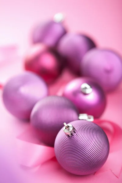 Purple christmas balls — Stock Photo, Image