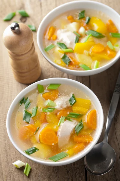 Chicken soup with vegetables — Stock Photo, Image