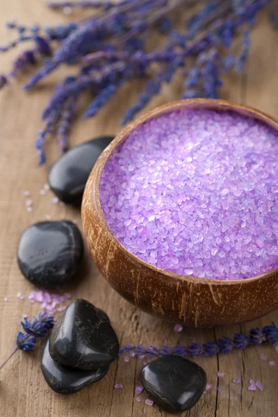 Lavender salt for spa — Stock Photo, Image