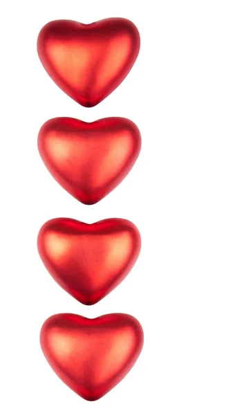 Corações vermelhos isolados — Fotografia de Stock