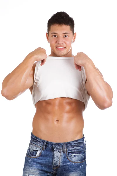 Nice guy with naked abdomen — Stock Photo, Image