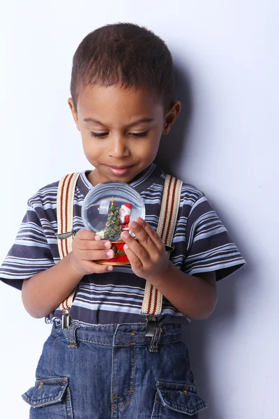 A Handsome little African American Boy playing — Stock Photo, Image