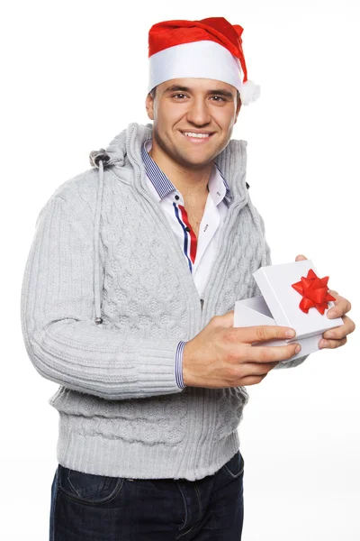 Mężczyzna w świątecznym kapeluszu — Zdjęcie stockowe