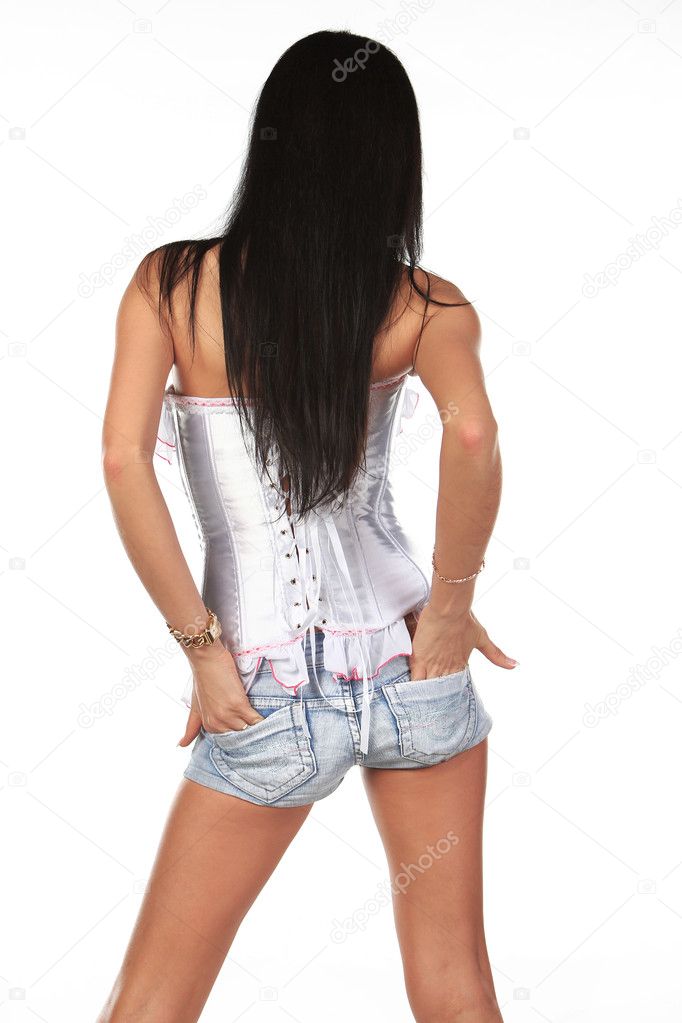 Image of brunette female backside
