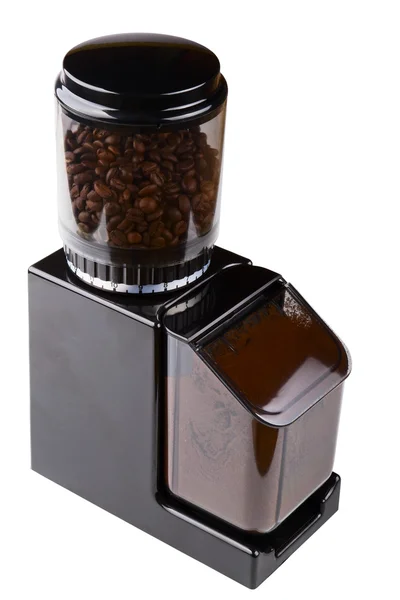 Černá káva mlýnek — Stock fotografie