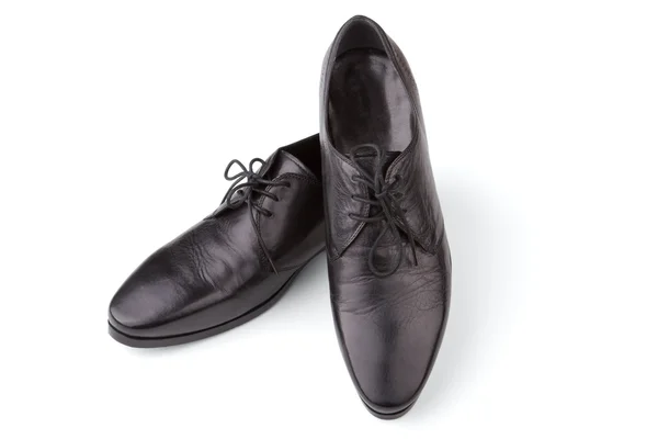 Svart läder mannens skor — Stockfoto