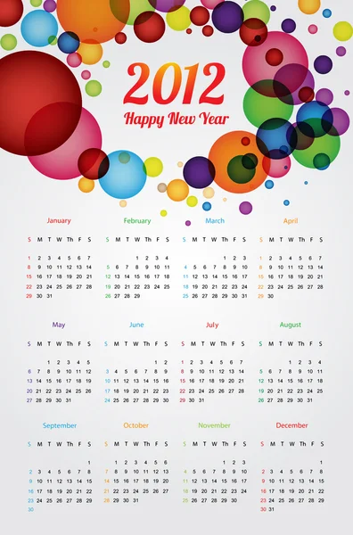 カレンダー 2012 — ストックベクタ