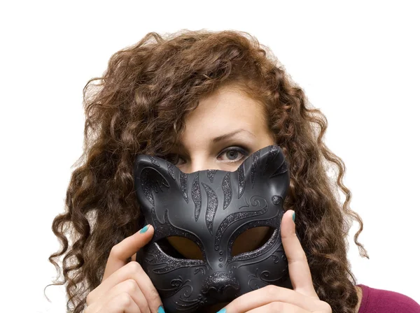 Menina em máscara — Fotografia de Stock