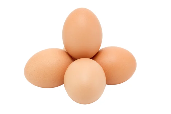 Eier isoliert auf weißem Hintergrund. — Stockfoto