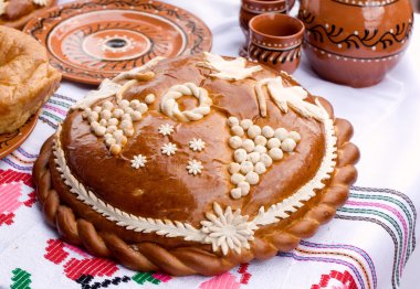Traditional Moldovan loaf. clipart