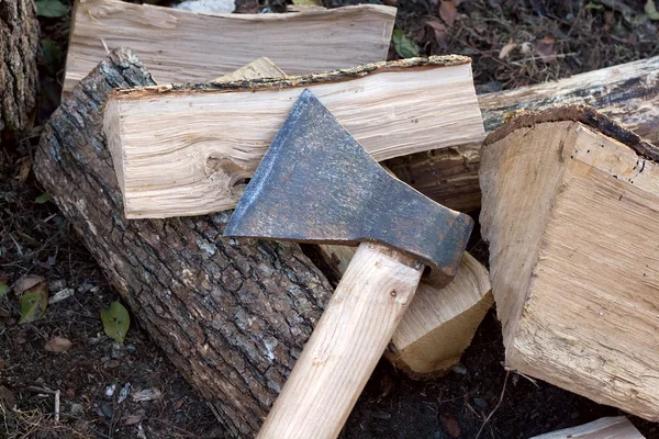 Ax sobre madera — Foto de Stock