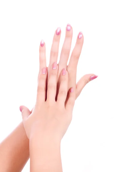 Skönhet eleganta kvinnliga händer — Stockfoto