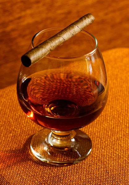 Glass of brandy or cognac — Stock Photo, Image