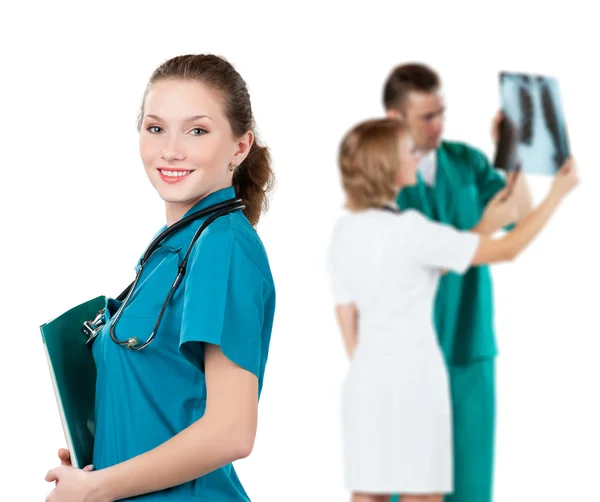 Doctor with file folder — Stock Photo, Image