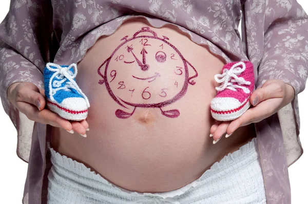 Tummy with drawing — Stock Photo, Image