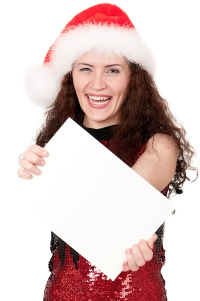 空白でクリスマスの女性 — ストック写真